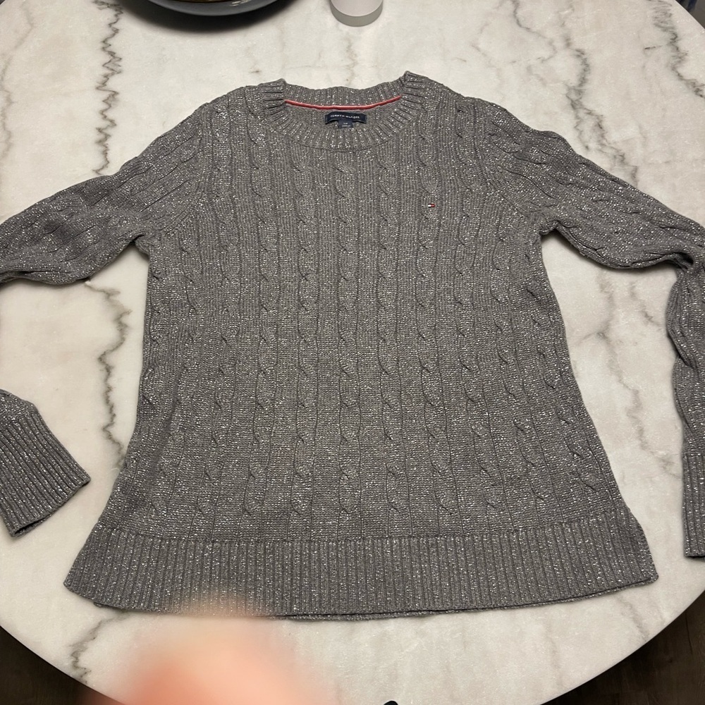 Tommy Hilfiger Silver Cable‎ Knit Sweater